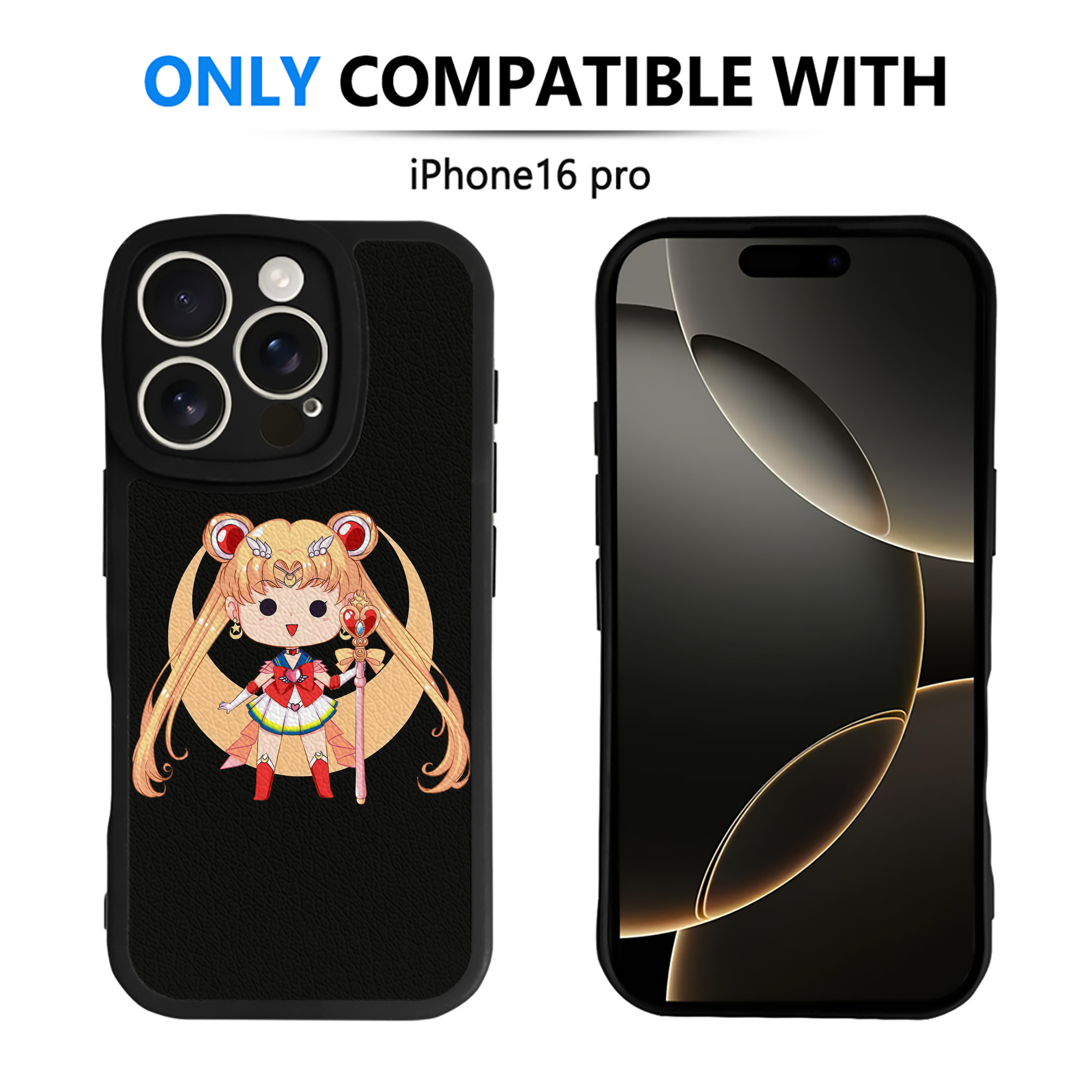 （画像用） 美少女戦士セーラームーン 月野 うさぎ つきの うさぎ Sailor Moon Tsukino Usagi 【iPhone 16シリーズ対応】シリコンスマホケース（レザー調） 材質：シリコン